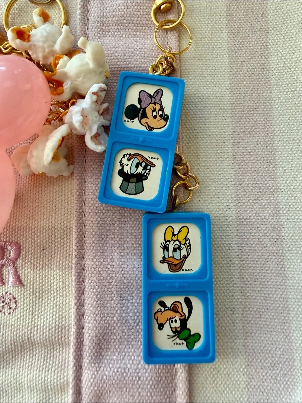 Vintage Disney Domino Bag Charm Keychain